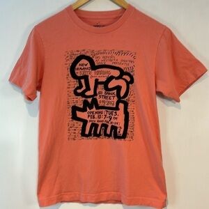 Uniqlo Keith Haring T-Shirt SPRZ-NY MOMA ASSC Tee orange graphic pop size small